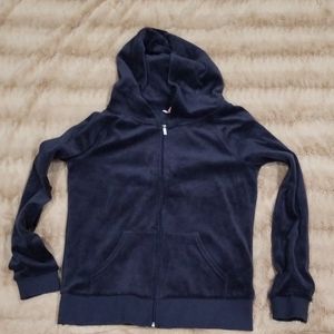 Navy blue velour hoodie